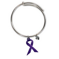 Adjustable Wire Bracelet with Awareness Ribbon